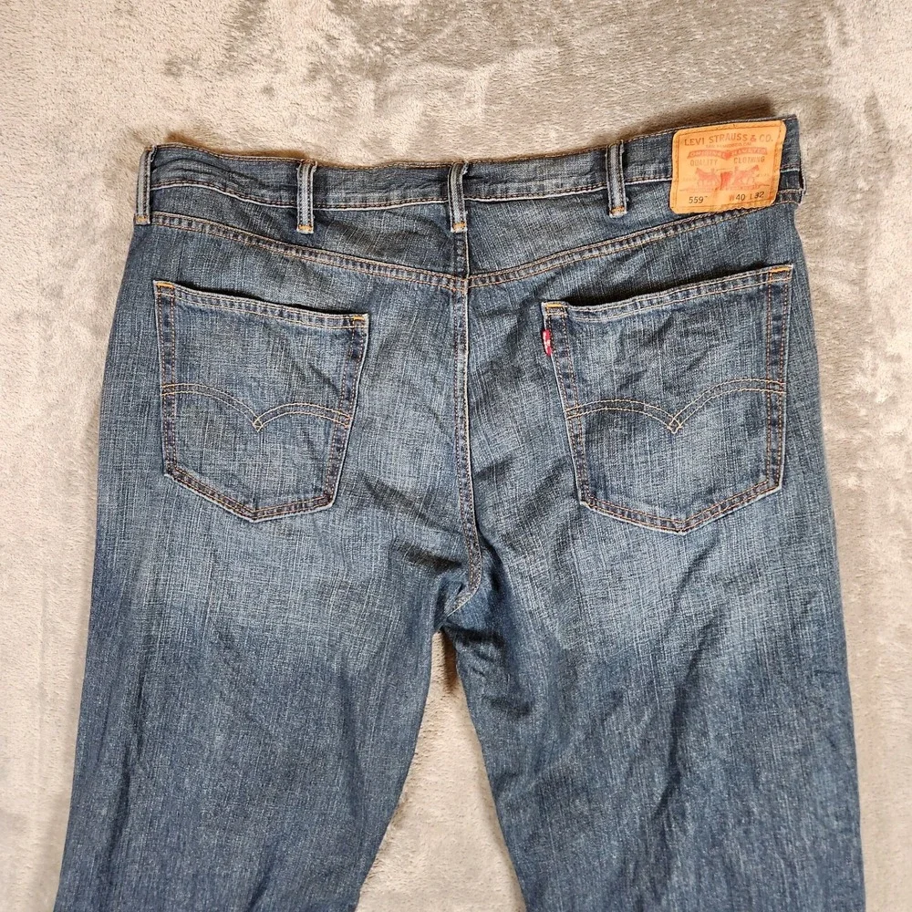 Levi's 559 Jeans Men's 42X31 (Tag 40X32)‎ Blue Relaxed Straight Red Tab Pre-Own